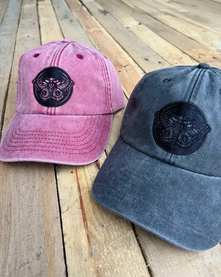 Moth Lake Records Moth Vinyl Embroidered Caps