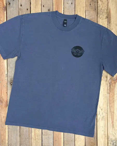 Moth Lake Records Moth Vinyl Relaxed Fit Tee - Faded Indigo