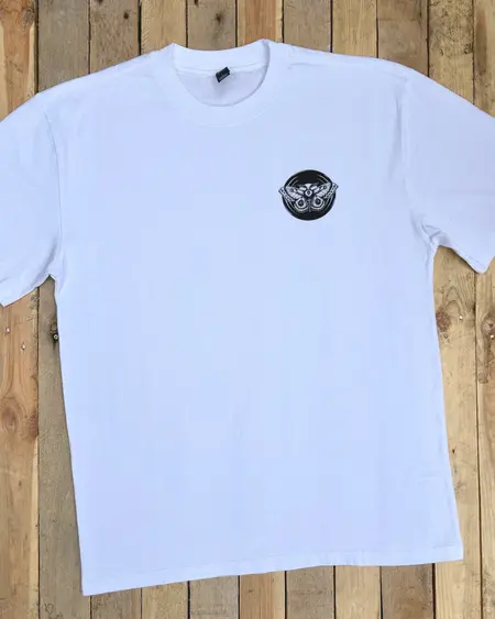 Moth Lake Records Moth Vinyl Relaxed Fit Tee - Faded White